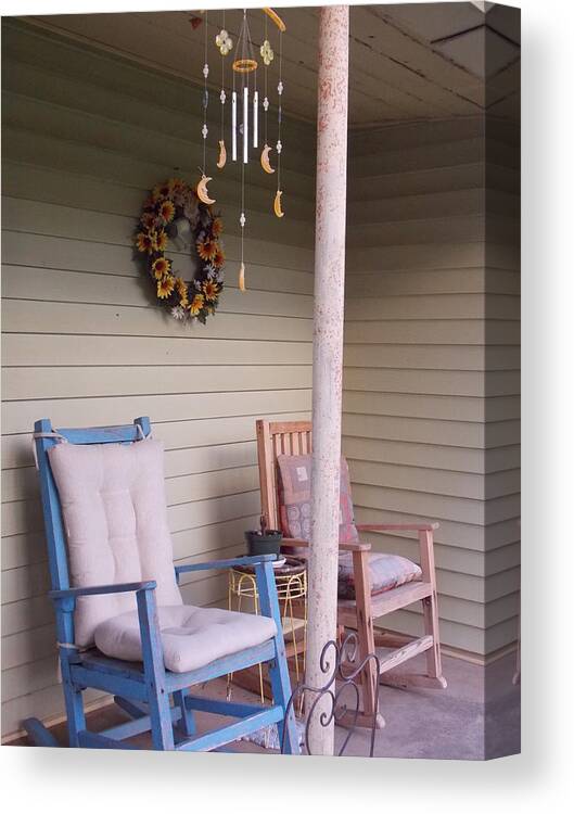 Porch Canvas Print featuring the photograph Come Sit A Spell by Virginia White