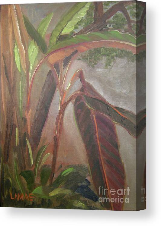 Bananas Canvas Print featuring the painting Courtyard Bananas by Lilibeth Andre