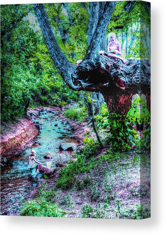 Vintage Canvas Print featuring the photograph Creek Time by Lanita Williams
