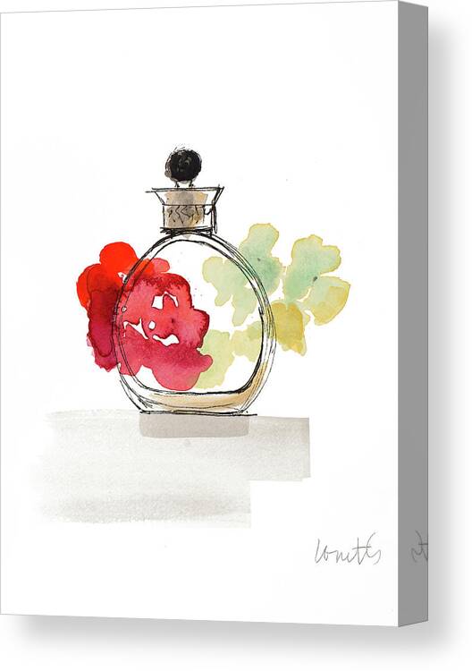 Crystal Canvas Print featuring the painting Crystal Watercolor Perfume IIi by Lanie Loreth