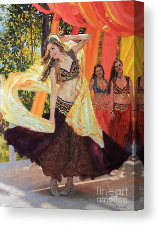 Valley Dance Canvas Print featuring the painting Dancers by Gary Kim