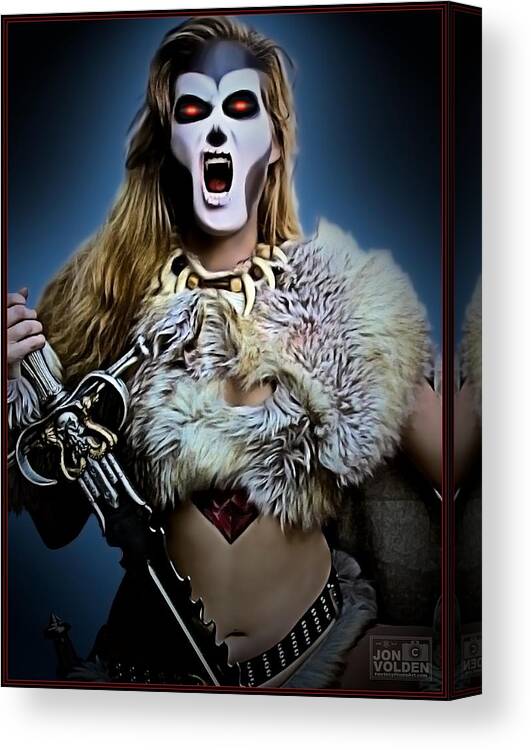 Sexy Canvas Print featuring the painting Death Knight by Jon Volden