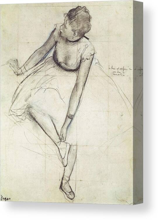 Vertical Canvas Print featuring the photograph Degas, Edgar 1834-1917. A Dancer by Everett