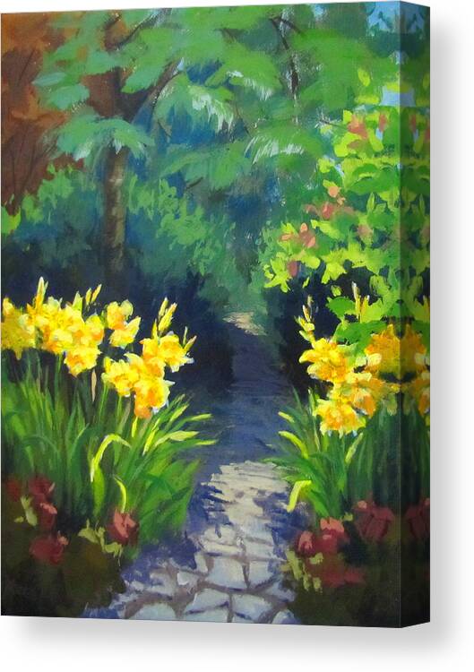 Summer Canvas Print featuring the painting Discovery Garden by Karen Ilari