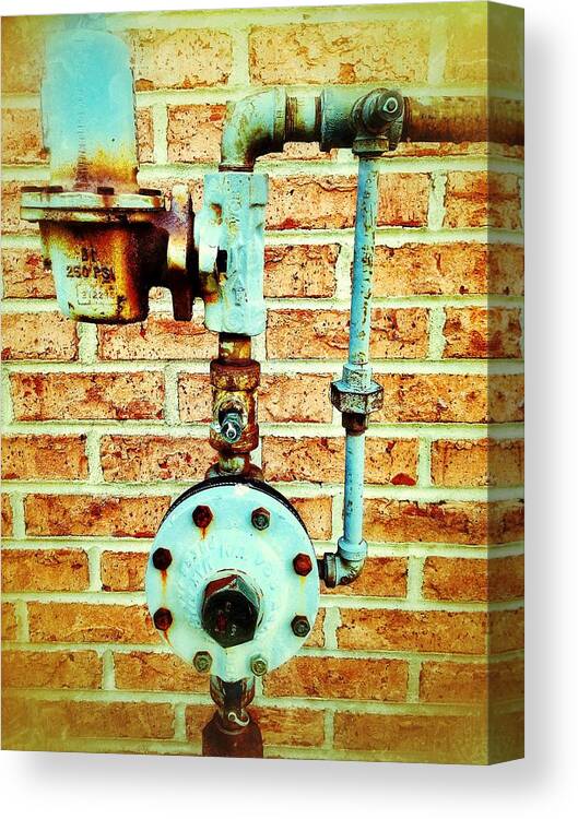 Gas Meter Canvas Print featuring the digital art Distribution by Olivier Calas