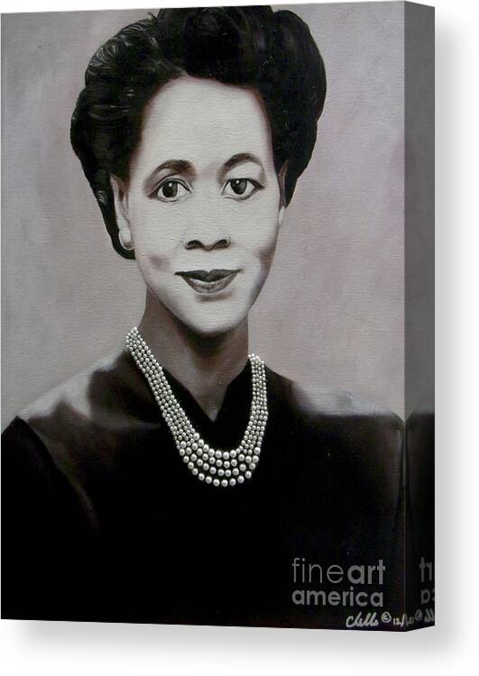 Woman Canvas Print featuring the painting Dorothy Height by Michelle Brantley