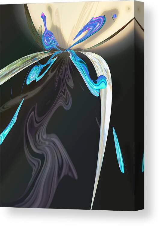Moth Canvas Print featuring the digital art Drawn To The Light by Ginny Schmidt