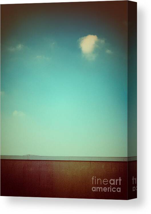 Cloud Canvas Print featuring the photograph Emptiness with wall and cloud by Silvia Ganora