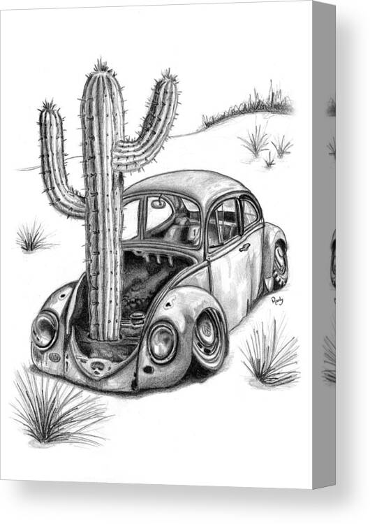 Transportation Canvas Print featuring the drawing End of the Road by Roudy Courser