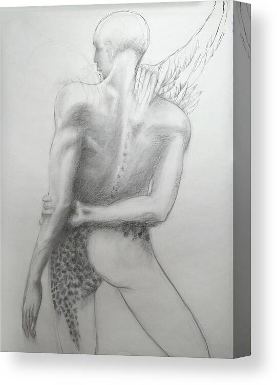 Figure Drawing Canvas Print featuring the drawing Enigma by Jea DeVoe