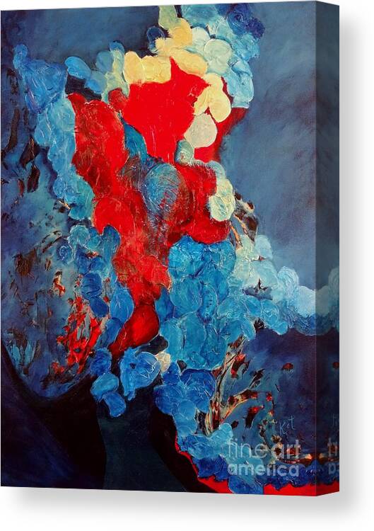 Volcanic Canvas Print featuring the mixed media Eruption by Kat McClure