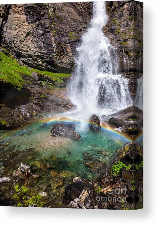 Environment Canvas Print featuring the photograph Fall and rainbow by Silvia Ganora