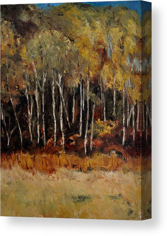 Landscape Canvas Print featuring the painting Fall Trees Number Two by Lindsay Frost