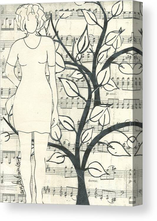 Angela Walker Canvas Print featuring the drawing Feeling ONE with Nature by Angela L Walker