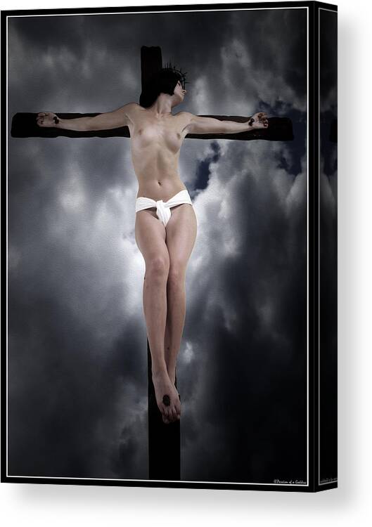 Jesus Canvas Print featuring the photograph Female Christ in the sky by Ramon Martinez
