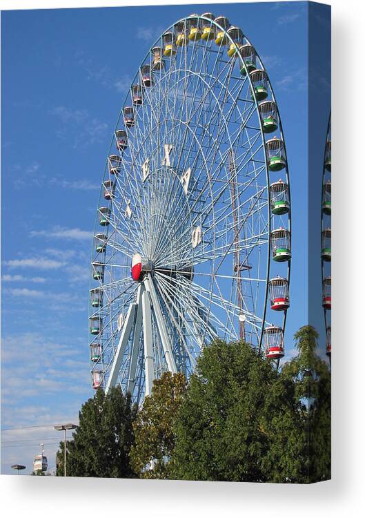 Texas Canvas Print featuring the photograph Ferris Wheel State Fair of Texas by Shawn Hughes