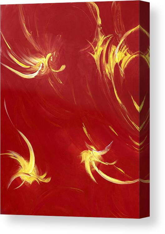 Abstract Canvas Print featuring the painting Fireworks by Tamara Nelson