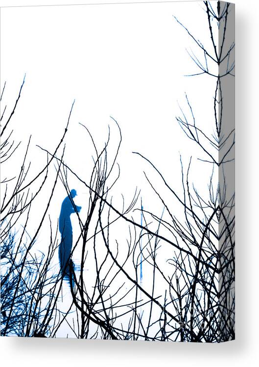 Abstract Art Canvas Print featuring the photograph Fishing the River Blue by Robyn King