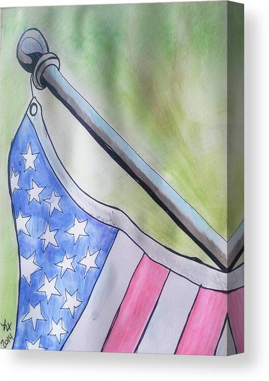 Flag Canvas Print featuring the painting Flag by Loretta Nash