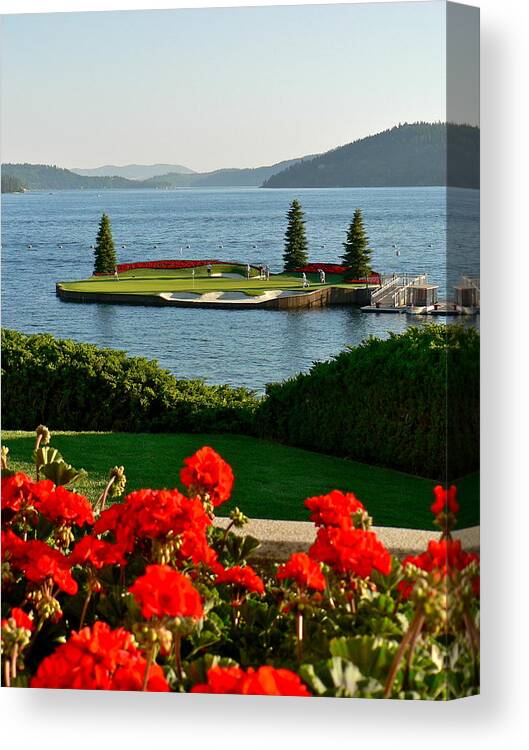 Golf Canvas Print featuring the photograph Floating Green by Jean Wright