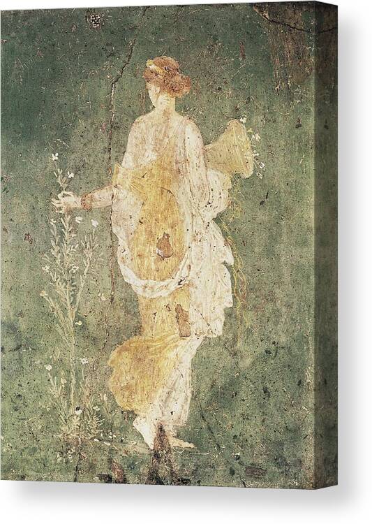 Vertical Canvas Print featuring the photograph Flora, Goddess Of Spring. 1st C. Bc by Everett