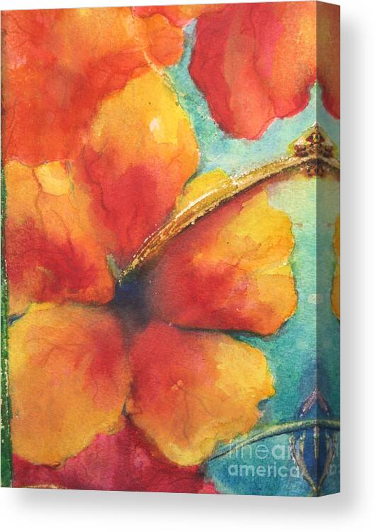 Fine Art Painting Canvas Print featuring the painting Flowers in Bloom by Chrisann Ellis