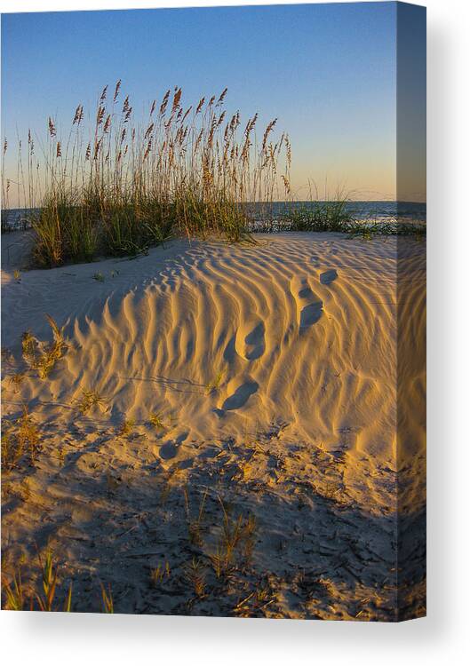 Footprints Canvas Print featuring the photograph Footprints by Patricia Schaefer