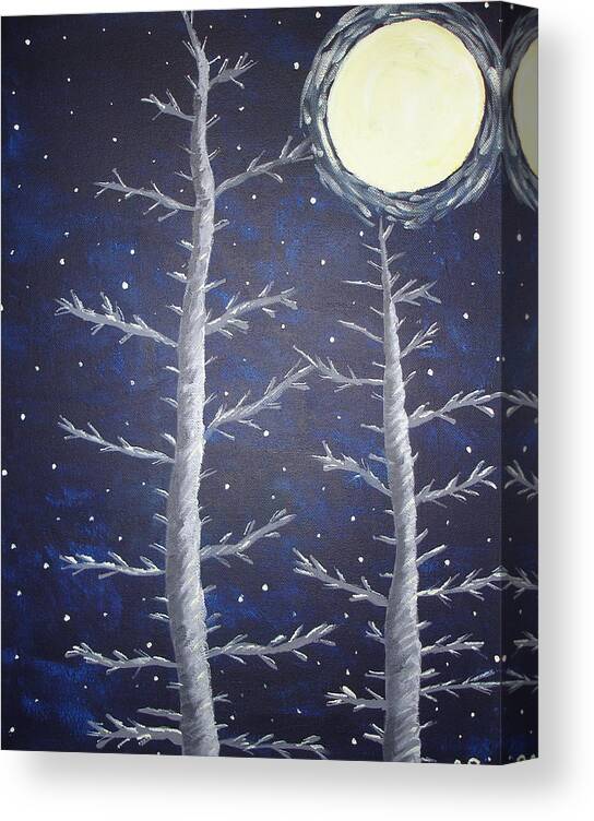 Moon Canvas Print featuring the painting Full Moon Strength by Angie Butler