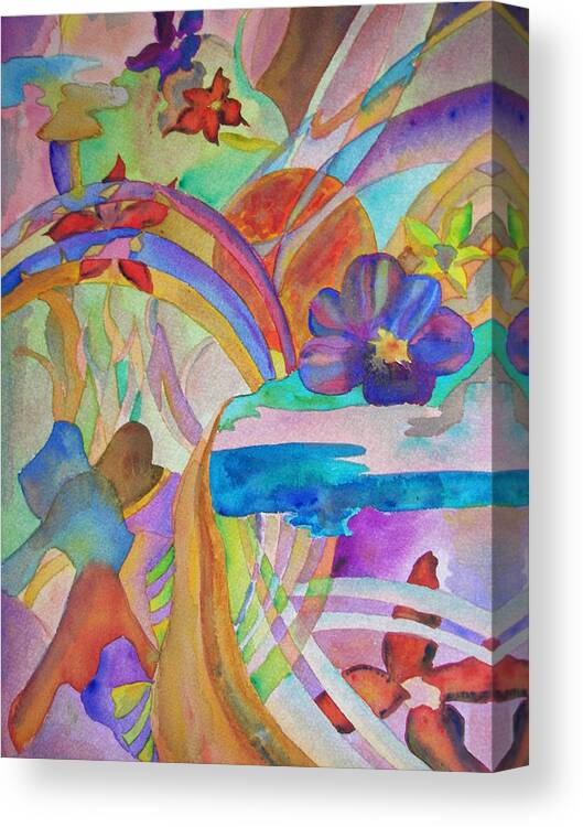 Flowers Canvas Print featuring the painting Garden Path by Judy Via-Wolff