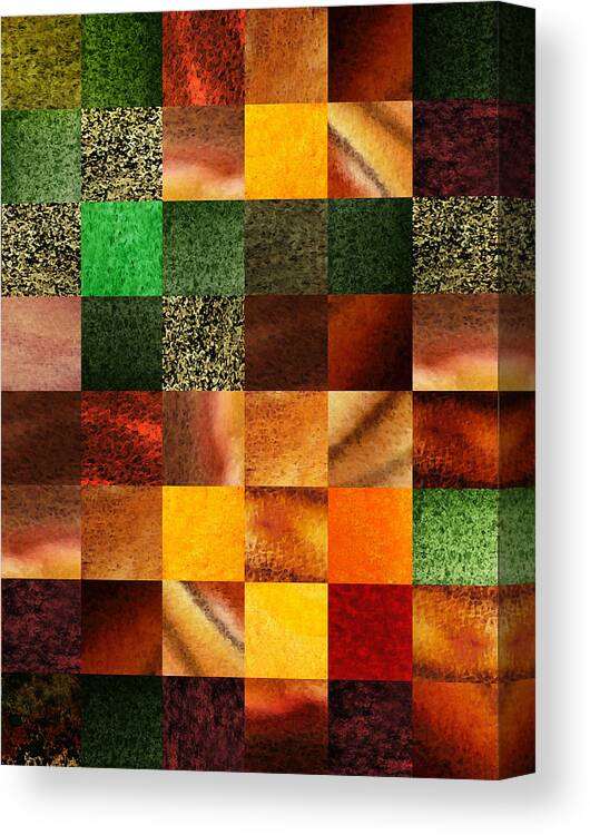 Abstract Canvas Print featuring the painting Geometric Design Squares Pattern Abstract III by Irina Sztukowski