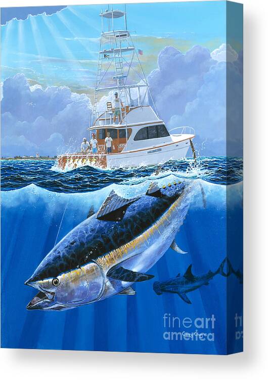 Bluefin Tuna Canvas Print featuring the painting Giant Bluefin Off00130 by Carey Chen