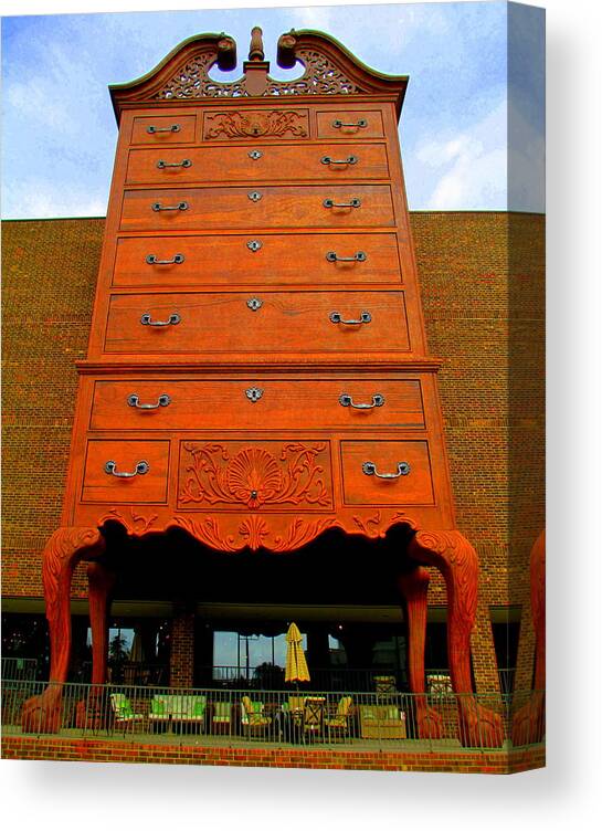 Giant Chest Of Drawers Canvas Print featuring the photograph Giant Chippendale Chest Of Drawers by Randall Weidner