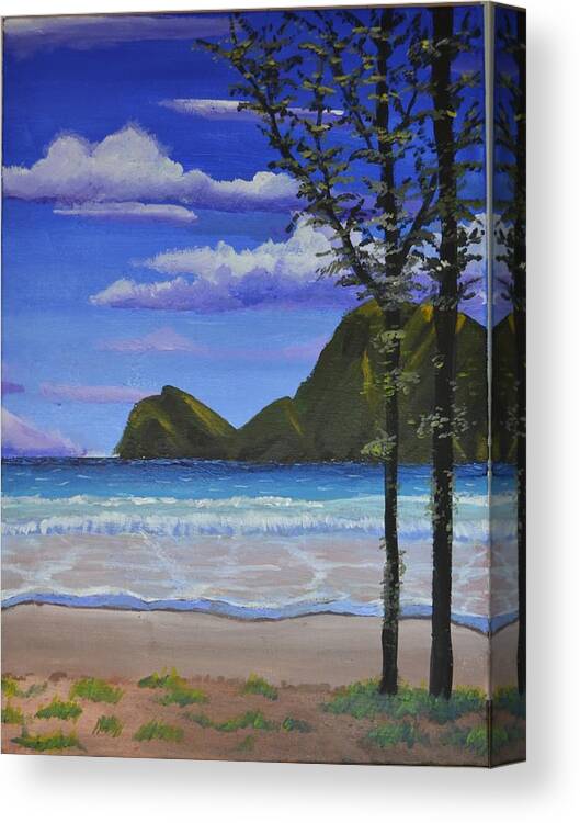 Landscape  Canvas Print featuring the painting Gilligans Island 3 by P Dwain Morris