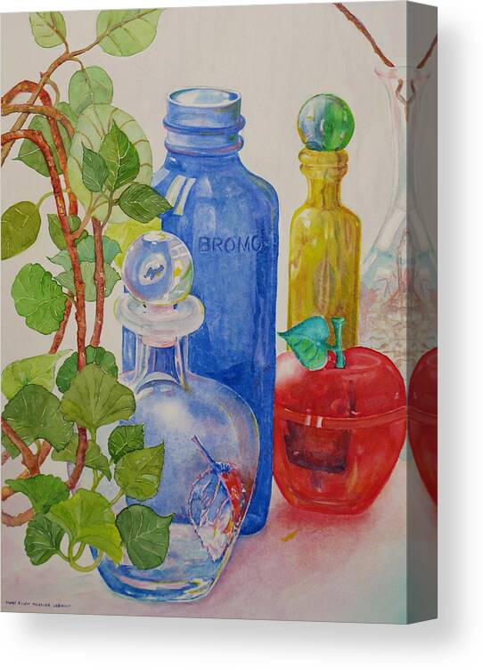 Glass Canvas Print featuring the painting Glass Reunion by Mary Ellen Mueller Legault