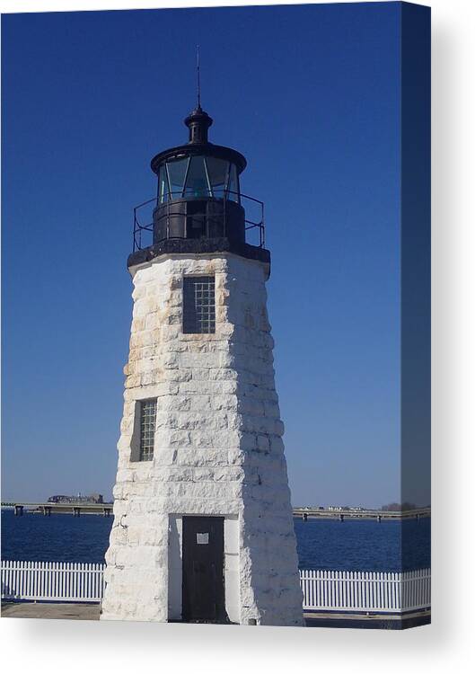 Lighthouse Canvas Print featuring the photograph Goat Island Light by Robert Nickologianis