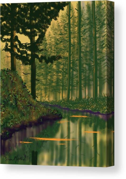 Glenn Marshall Canvas Print featuring the painting Golden Forest by Glenn Marshall