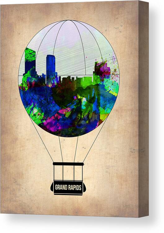 Grand Rapids Canvas Print featuring the painting Grand Rapids Air Balloon by Naxart Studio