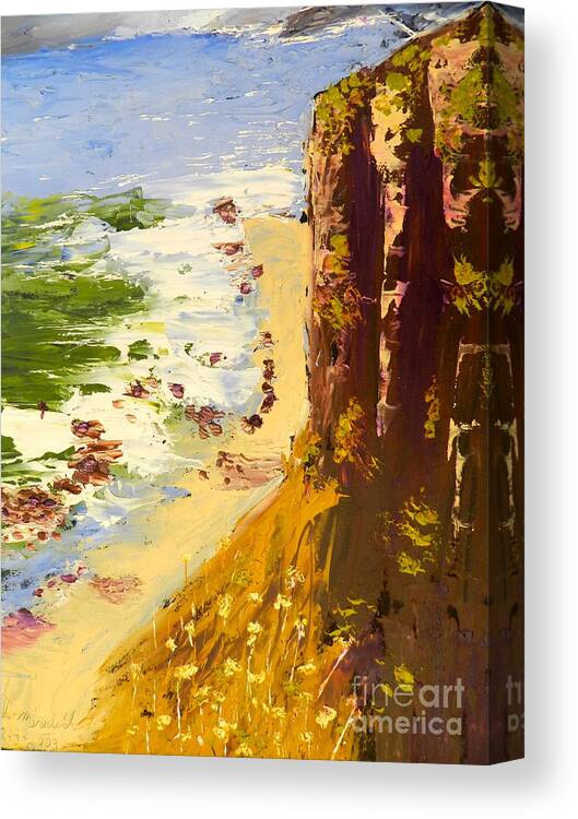 Impressionist Canvas Print featuring the painting Great Ocean Road by Pamela Meredith