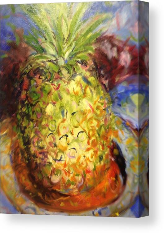 Still Life Canvas Print featuring the painting Green Heat by Karen Carmean