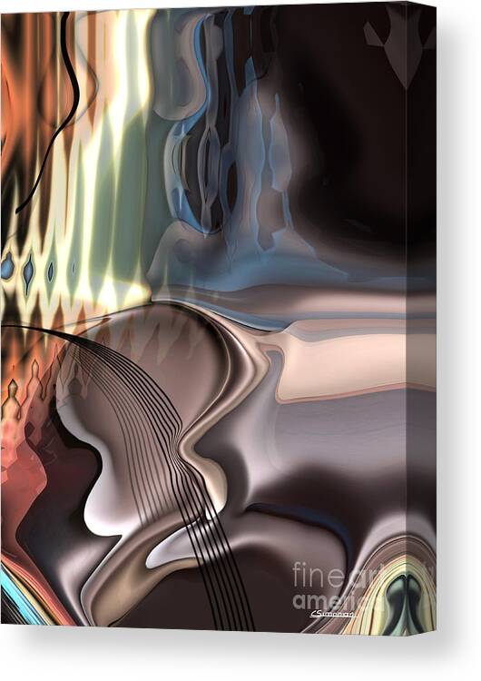 Music Canvas Print featuring the painting Guitar sound by Christian Simonian