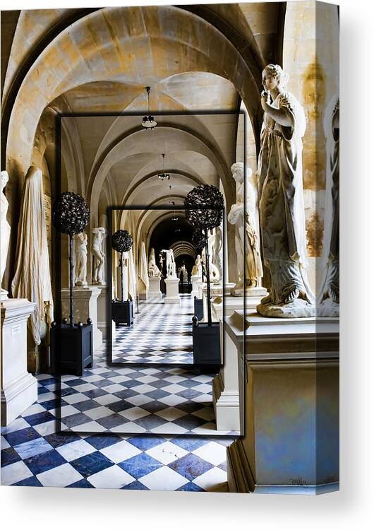Arch Canvas Print featuring the photograph Halls of Versailles Paris by Evie Carrier