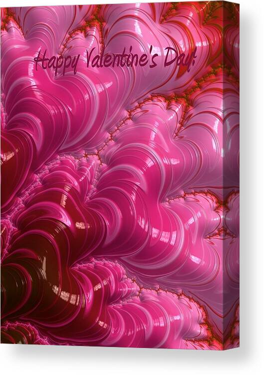 Abstract Canvas Print featuring the digital art Happy Valentine's Day Hearts by Heidi Smith