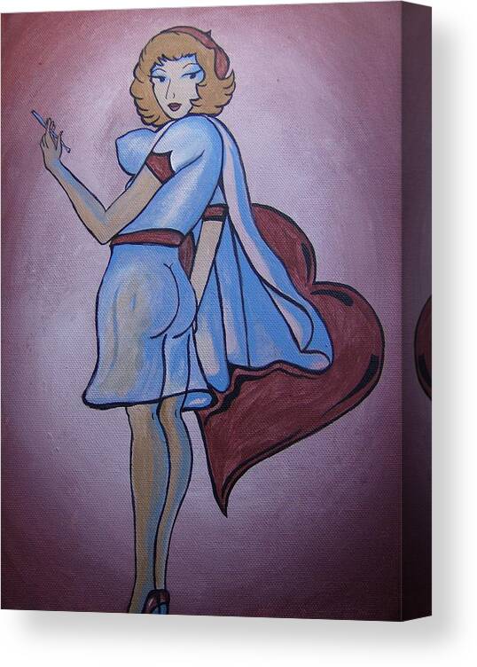 Girl Canvas Print featuring the painting Heartbreaker by Leslie Manley