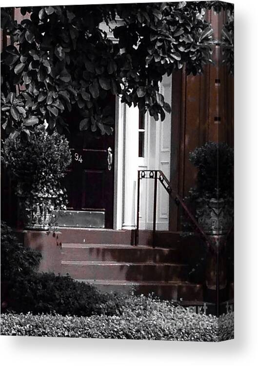 Front Stoop Canvas Print featuring the photograph Hidden door by Deena Withycombe
