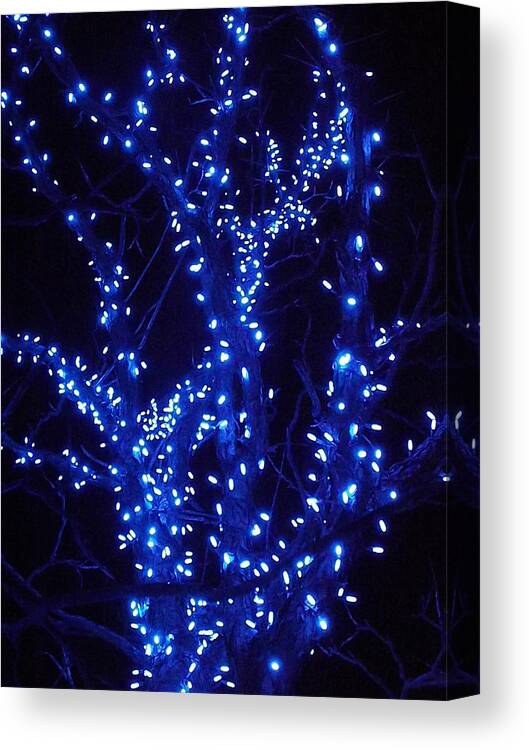 Holiday Cards Canvas Print featuring the photograph Holiday Glow Blue by Darren Robinson