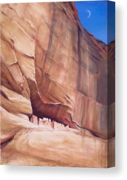 Canyon De Chelly Canvas Print featuring the painting Home of the Ancients by Marjie Eakin-Petty