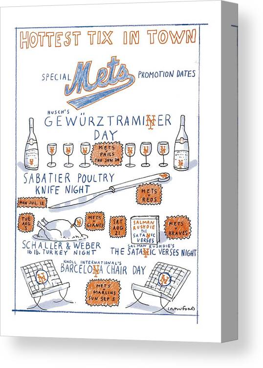 Hottest Tix In Town, Special Mets Promotion Dates Canvas Print