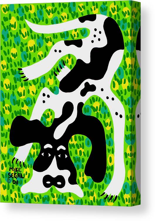 Dog Canvas Print featuring the painting Houndog by Mike Segal