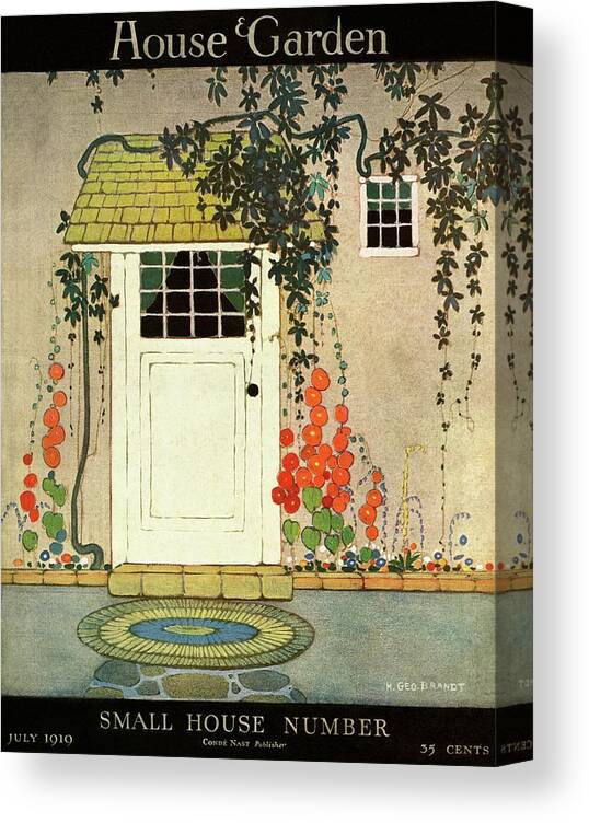 House And Garden Canvas Print featuring the photograph House And Garden Small House Number Cover by H. George Brandt