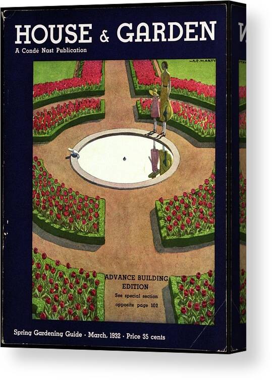 House And Garden Canvas Print featuring the photograph House And Garden Spring Gardening Guide Cover by Andre E. Marty